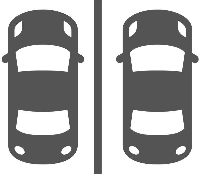 two parked car