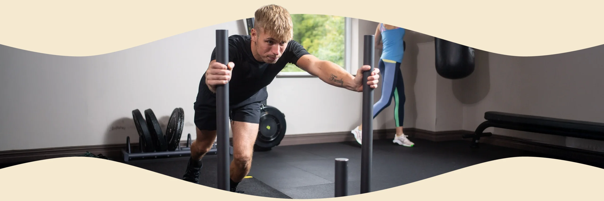 PT pushing weights sledge