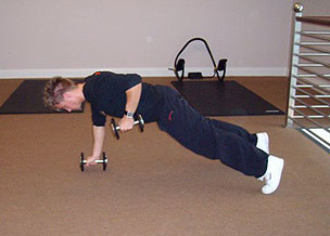 Dumbbell Press Up & Row