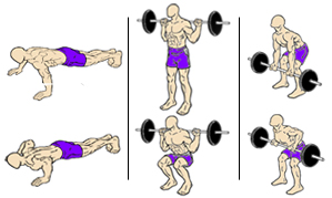 Exercise of the Month – Press Up Jack and Squat Bent Over Row